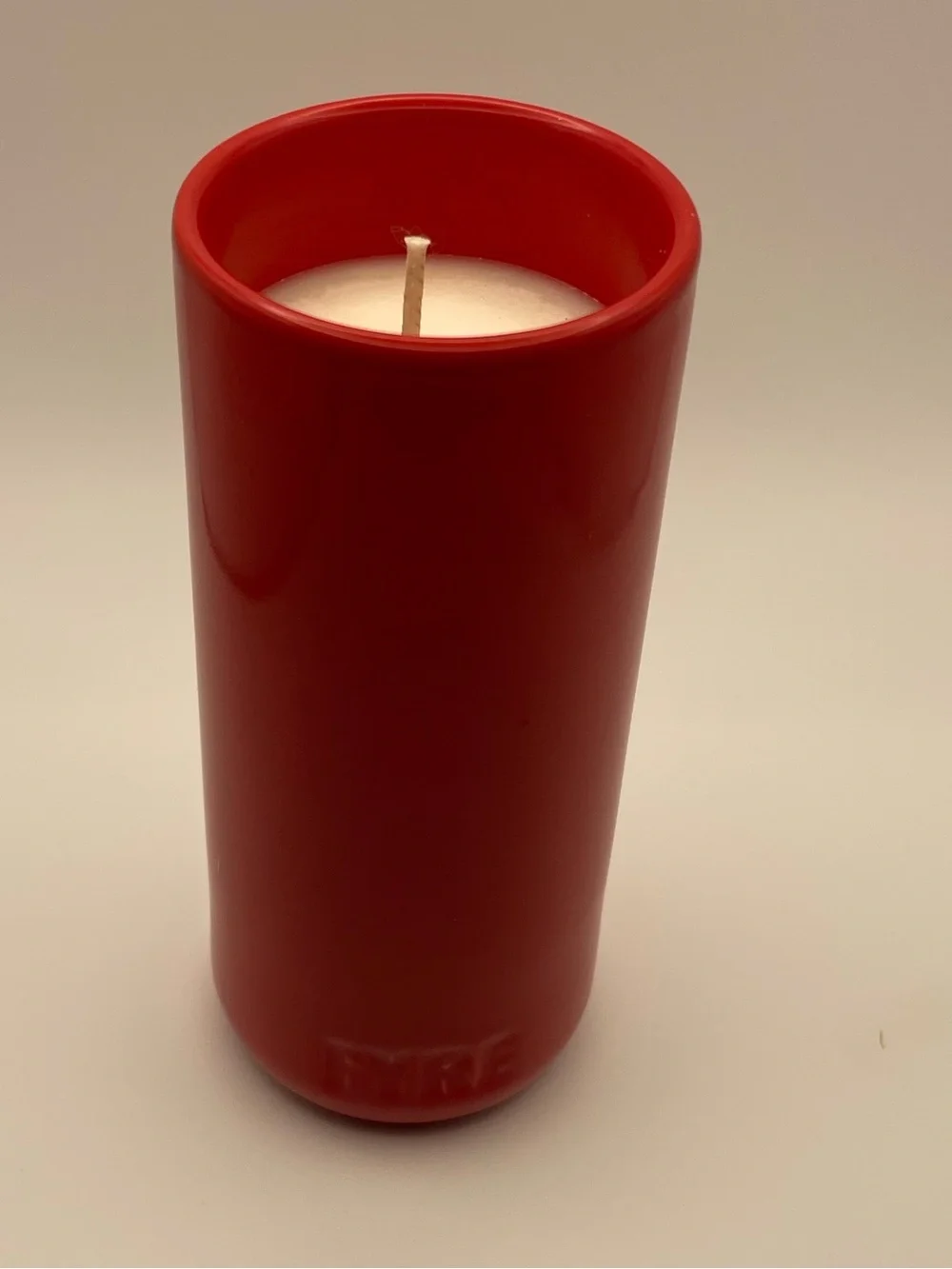 Vegan Soy Candle in Red Ceramic Vase